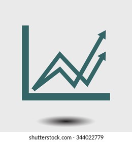 Business graph. Flat icon of graph