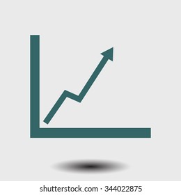 Business graph. Flat icon of graph