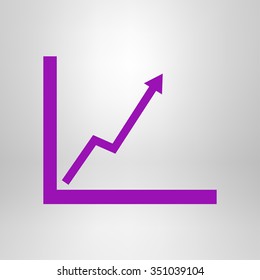 Business graph. Flat icon of graph