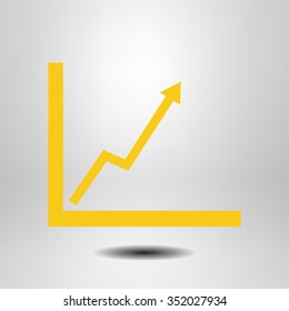 Business graph. Flat icon of graph