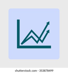 Business graph. Flat icon of graph