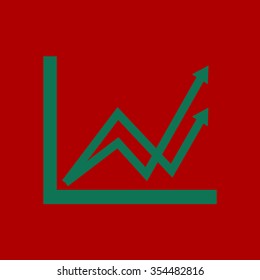 Business graph. Flat icon of graph