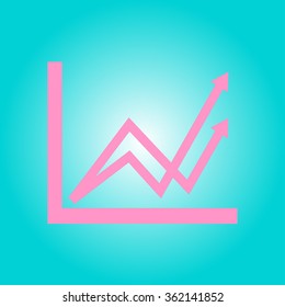 Business graph. Flat icon of graph