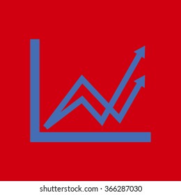 Business graph. Flat icon of graph