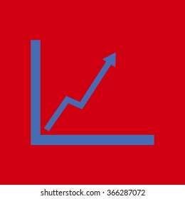 Business graph. Flat icon of graph