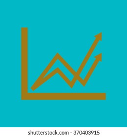 Business graph. Flat icon of graph