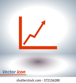 Business graph. Flat icon of graph