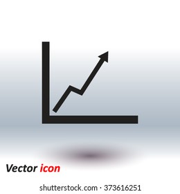 Business graph. Flat icon of graph