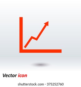 Business graph. Flat icon of graph