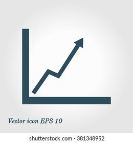Business graph. Flat icon of graph