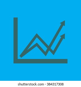 Business graph. Flat icon of graph