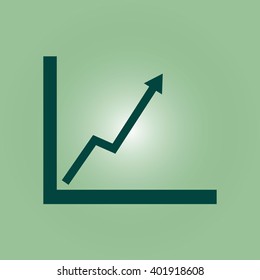 Business graph. Flat icon of graph