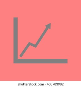 Business graph. Flat icon of graph