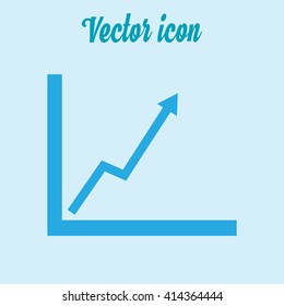 Business graph. Flat icon of graph