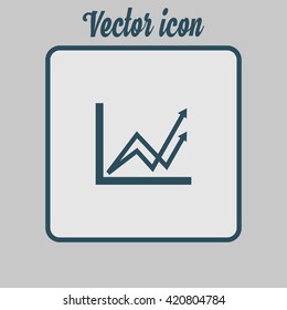 Business graph. Flat icon of graph