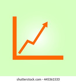 Business graph. Flat icon of graph