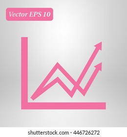 Business graph. Flat icon of graph