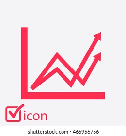 Business graph. Flat icon of graph