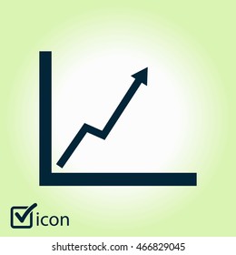 Business graph. Flat icon of graph