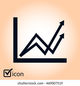 Business graph. Flat icon of graph