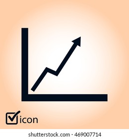 Business graph. Flat icon of graph