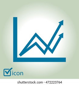 Business graph. Flat icon of graph