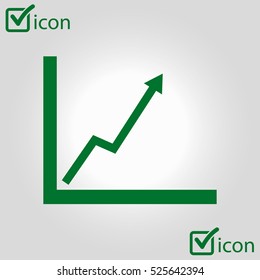 Business graph. Flat icon of graph