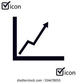 Business graph. Flat icon of graph