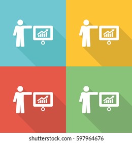 Business Graph Flat Icon Concept
