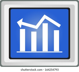 Business graph: fluctuations in growth and reduction