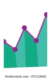 Geschäftsdiagramm nach oben. Konzept des Geschäftserfolgs. Geschäftsvorstellung. Vektorgrafik mit flachem Design, einzeln auf weißem Hintergrund.
