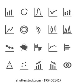 Grafisches Symbol für Wirtschaftsdiagramme. Lineare Wachstumsdiagramme, Finanzierungsvektorgrafik. Statistisches abstraktes Symbol. 320 x 320 Pixel.
