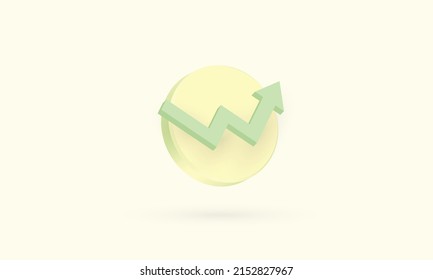 Wirtschaftsdiagramm grün in Pfeilform nach oben auf weißem Hintergrund, Gewinn- und Verlusthandel, Symbol- oder Diagrammsymbol