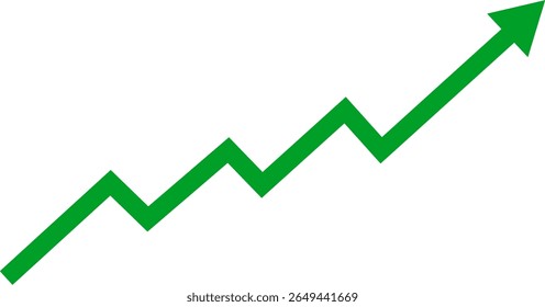 gráfico de negócios com seta verde para cima ilustração vetor