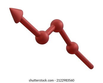 Business graph. Growth progress arrow isolated on white background. Vector illustration