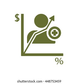 Business graph icon.