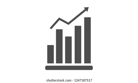 Business graph icon and arrow.