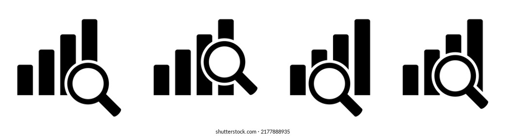 Icono de gráfico de negocios. Gráfica ilustración vectorial plana en fondo blanco.