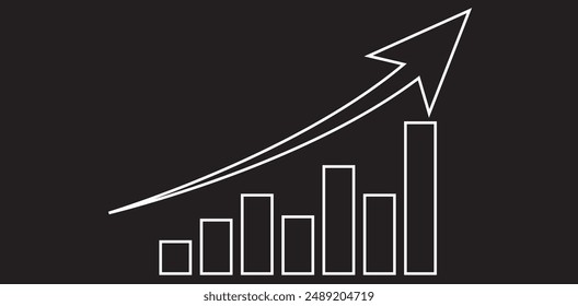 Icono de gráfico de negocios. Ilustración plana de gráfico, Icono de gráfico creciente sobre fondo blanco. Icono de Finanzas, gráfico de barras. Símbolo de barra de gráfico para su diseño de Sitio web, logotipo, App, diseño de interfaz de usuario. Gráfico digital
