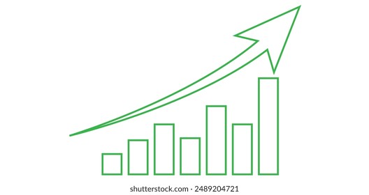 Icono de gráfico de negocios. Ilustración plana de gráfico, Icono de gráfico creciente sobre fondo blanco. Icono de Finanzas, gráfico de barras. Símbolo de barra de gráfico para su diseño de Sitio web, logotipo, App, diseño de interfaz de usuario. Gráfico digital