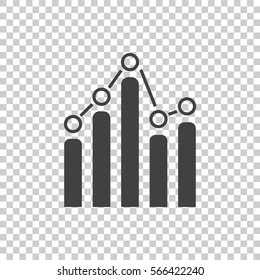 Business graph icon. Chart flat vector illustration on isolated background.
