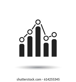 Business graph icon. Chart flat vector illustration on white background.