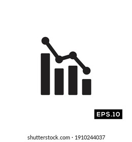 Business Graph Icon. Chart Symbol Silhouette Vector
