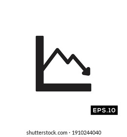 Business Graph Icon. Chart Symbol Silhouette Vector