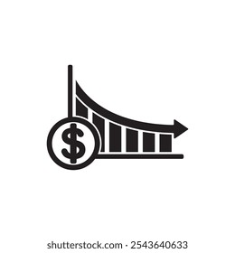 Business Graph Icon. Chart Symbol Silhouette Vector