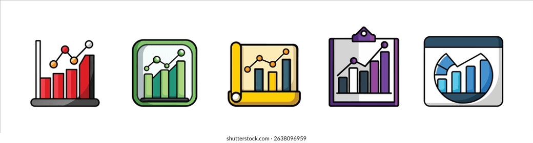 Business Graph Icon or Business Chart Symbol Representing Financial Growth, Market Analysis, Sales Report, Data Visualization, Company Performance Metrics, Economic Progress and Strategic Business
