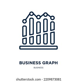 business graph icon from business collection. Thin linear business graph, data, graph outline icon isolated on white background. Line vector business graph sign, symbol for web and mobile
