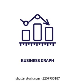 Business Graphic Symbol aus der Business Collection. Dünne lineare Wirtschaftsdiagramme, Grafik, Skizzensymbol einzeln auf weißem Hintergrund. Zeilensymbol für Vektorgrafik-Geschäftszeichen, Symbol für Web und Mobile