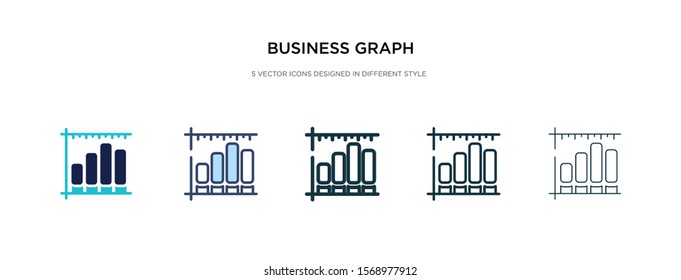 business graph icon in different style vector illustration. two colored and black business graph vector icons designed in filled, outline, line and stroke style can be used for web, mobile, ui