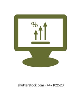 Business graph Icon. Flat design.